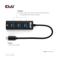 Club3D Dokovací stanice USB-C 4v1, 3xUSB, 1xRJ45, černá