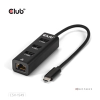 Club3D Dokovací stanice USB-C 4v1, 3xUSB, 1xRJ45, černá