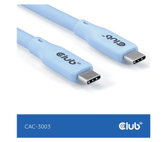 Club3D Kabel USB-C 4.0, 20Gbps, 4K60Hz, PD 240W, 2m, modrá