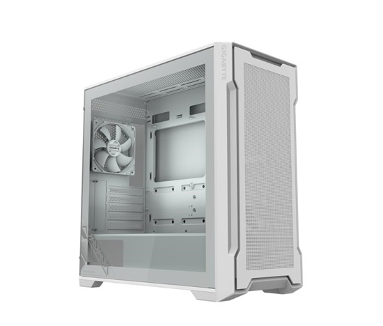 GIGABYTE PC Skříň GB-C102GI, Mid Tower, 2x USB3.0, Průhledná bočnice, 2x 120mm Fan, bílá