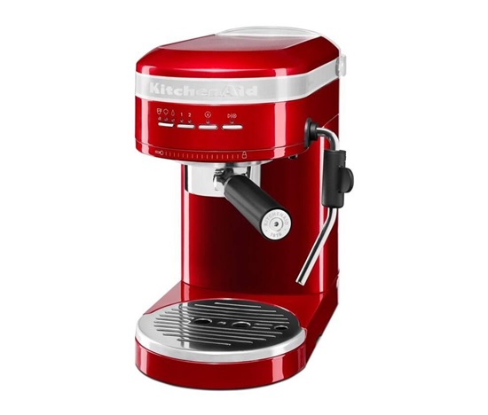 KitchenAid Artisan 5KES6503ECA kávovar, pákové espresso, 1470 W, 15 bar, parní tryska, doubleshot, červená