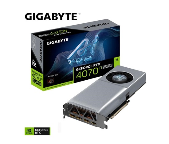 GIGABYTE VGA NVIDIA GeForce RTX 4070 Ti SUPER AI TOP 16G, 16G GDDR6X, 3xDP, 1xHDMI