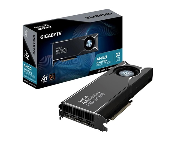 GIGABYTE VGA Radeon PRO W7800 Dual Slot AI TOP 32G, 32G GDDR6, 3xDP, 1xMiniDP