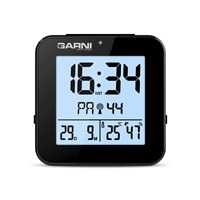 GARNI 138B - digitální budík s teploměrem a vlhkoměrem, černá