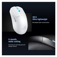 ASUS Herní myš ROG Harpe Ace Mini, Bezdrátová BT, RF 2.4GHz, bílá