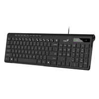 GENIUS klávesnice Slimstar 230 II, Drátová, USB, černá, CZ+SK layout
