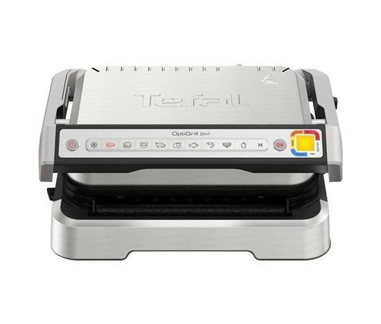 Tefal OptiGrill 2 v 1 GC772D30 Inox kontaktní gril, 2100 W, termostat, odkapávací nádobka, aplikace Tefal