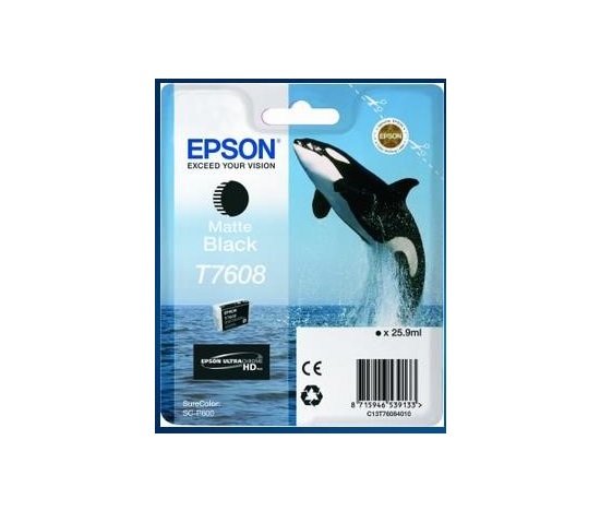 EPSON ink čer ULTRACHROME HD "Kosatka" - Matte Black - T7608 (25,9 ml)
