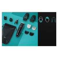 Braun All-In-One Series 5 MGK5445 zastřihovač, vlasy, vousy a chloupky, 10v1, baterie, ocelová čepel