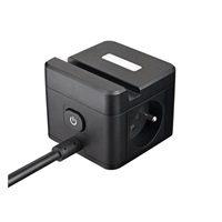 Viking síťový adaptér YC23H, 2x 230 V, 1x USB-A, 2x USB-C, dotykové světlo, funkce stojánku, černá