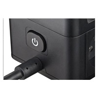 Viking síťový adaptér YC23H, 2x 230 V, 1x USB-A, 2x USB-C, dotykové světlo, funkce stojánku, černá