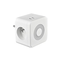 Viking síťový adaptér Y23L, 2x 230 V, 1x USB-A, 2x USB-C, dotykové světlo, bílá