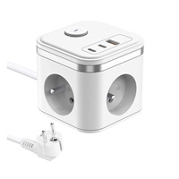 Viking síťový adaptér YC33, 3x 230 V, 1x USB-A, 2x USB-C, tlačítko ON/OFF, délka 1,4 m, bílá