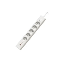 Viking síťová prodlužovací zásuvka YC53, 5x AC 230V, 1x USB-A, 2x USB-C, délka 1,5 m, bílá