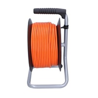 Solight prodlužovací přívod na bubnu, 4 zásuvky, 50m, oranžový kabel, 3x 1,5mm2
