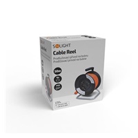 Solight prodlužovací přívod na bubnu, 4 zásuvky, 50m, oranžový kabel, 3x 1,5mm2