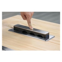 Solight 3z + USB A+C výsuvný blok zásuvek, 2m, nerez ocel