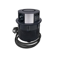 Solight 3z + USB A+C 20W PD, Wireless 10W, výsuvný blok zásuvek, 2m, černý