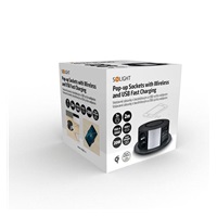 Solight 3z + USB A+C 20W PD, Wireless 10W, výsuvný blok zásuvek, 2m, černý