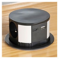 Solight 3z + USB A+C výsuvný blok zásuvek, 2m, černý