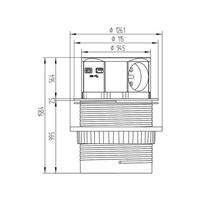Solight 3z + USB A+C výsuvný blok zásuvek, 2m, černý
