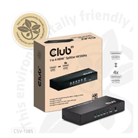 Club3D Video rozbočovač 1:4 HDMI 2.0 4K120Hz, 4 porty, černá