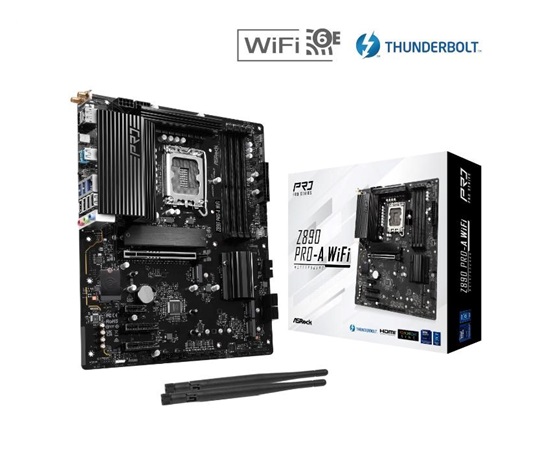 ASRock MB Sc LGA1851 Z890 PRO-A WIFI, Intel Z890, 4xDDR5, 1xDP, 1xHDMI, 1xThunderbolt, WI-FI