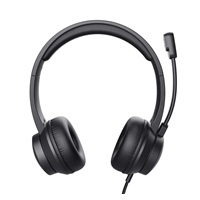 TRUST Sluchátka s mikrofonem HS-201, USB, černá