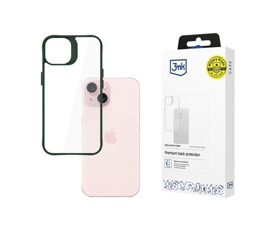 3mk Satin Armor Case+ Green pro Apple iPhone 15