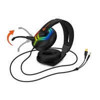 CONNECT IT Herní sluchátka Biohazard, s mikrofónem, 1xJack+USB, RGB Rainbow, černá