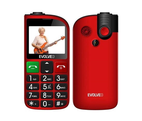 EVOLVEO Mobilní telefon pro seniory s nabíjecím stojánkem EasyPhone FL, červená