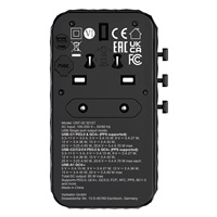 VERBATIM GaN Nabíječka do sítě s vestavěným USB-C kabelem Charge ‘n‘ Travel, 85W, 4xUSB-C, 1xUSB