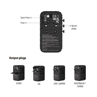 VERBATIM GaN Nabíječka do sítě s vestavěným USB-C kabelem Charge ‘n‘ Travel, 85W, 4xUSB-C, 1xUSB