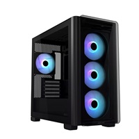 ASUS case A23 PLUS TG ARGB, Mini Tower, průhledná bočnice, 4x120mm ARGB Fan, černá