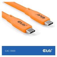 Club3D Kabel USB-C 4.0, 20Gbps, 4K60Hz, PD 240W, 2m, oranžová