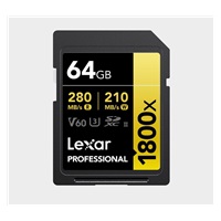 Lexar SDXC Pro 1800x U3 UHS-II R280/W210 (V60) 64GB