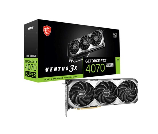 MSI VGA NVIDIA GeForce RTX 4070 SUPER 12G VENTUS 3X OC, 12G GDDR6X, 3xDP, 1xHDMI