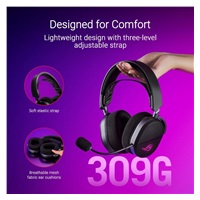 ASUS sluchátka ROG Pelta, Bezdrátové BT a RF 2.4GHz, ARGB, černá