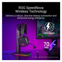 ASUS sluchátka ROG Pelta, Bezdrátové BT a RF 2.4GHz, ARGB, černá