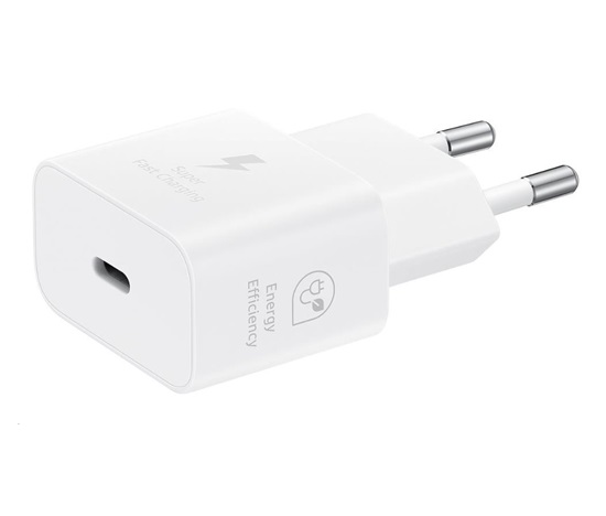 Samsung cestovní nabíječka EP-T2510NWE, GaN Tech, Fast charging, 25W, USB-C, bílá