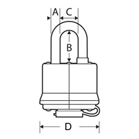 Master Lock Visací zámek  odolný povětrnostním vlivům 7804EURD - 40mm