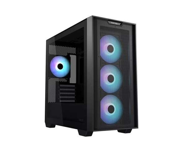 ASUS case A21 PLUS, Mini Tower, průhledná bočnice, 4x 120mm ARGB Fan, černá