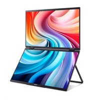 ACER LCD PD163Qbmiuux DUAL SCREEN 40cm (15.6") IPS LED, FHD 1920x1080@60Hz, 250cd/m2, 170/170, 2x2W repro, Black