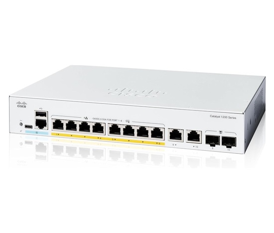 Cisco Catalyst switch C1200-8FP-2G (8xGbE,2xGbE/SFP combo,8xPoE+,120W,fanless) - REFRESH