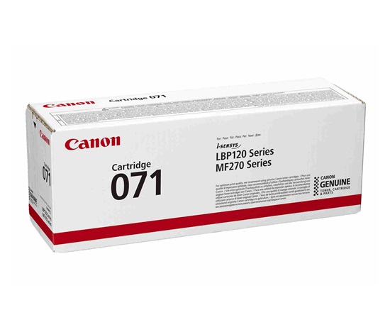 BAZAR - Canon TONER CRG 071BK černý pro MF275dw, MF272dw, LBP122dw (1 200 str.) - Poškozený obal (Komplet)