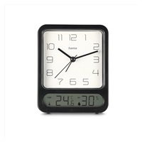 Hama Pag, budík se zobrazením teploty a vlhkosti vzduchu, tichý chod, černý