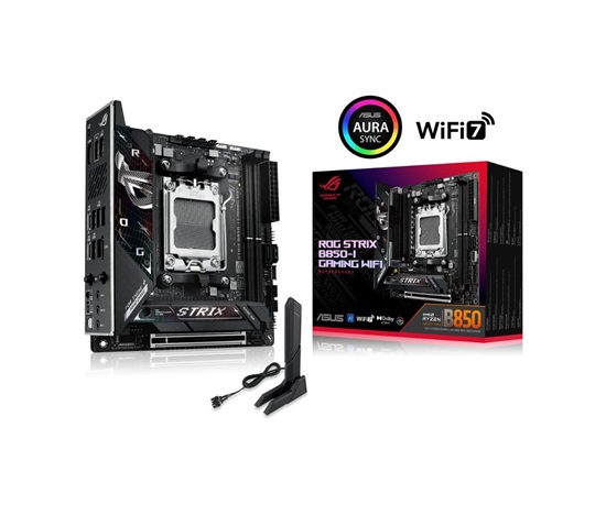 ASUS MB Sc AM5 ROG STRIX B850-I GAMING WIFI, AMD B850, 2xDDR5, 1xThunderbolt, 1xHDMI, WiFi, Mini-ITX