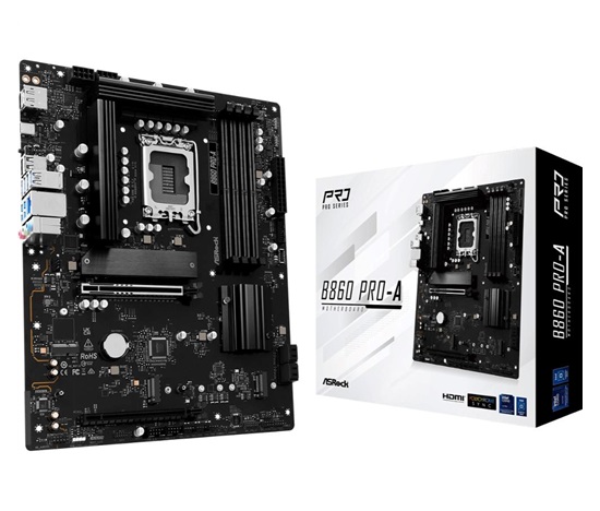 ASRock MB Sc LGA1851 B860 Pro-A, Intel B860, 4xDDR5, 1xDP, 1xHDMI, ATX