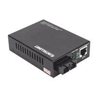 Gigabit PoE+ Media Converter, 1000Base-T RJ45 Port to 1000Base-LX (SC) Single-Mode, 20 km (12.4 mi.), PoE+ Injector