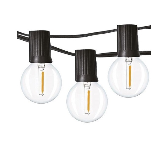 Solight LED venkovní řetěz s žárovkami, 25 žárovek, 15m+5m, 20W, teplá bílá